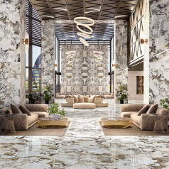 Exotica Patagonia Marble Effect Polished Porcelain Tile 60x120